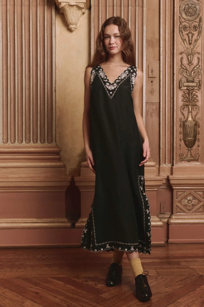 The Embroidered Floral Slip Dress