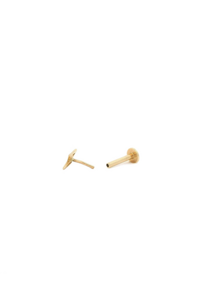 Lightning Bolt Flat Back 14k Single Earring