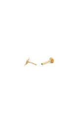 Lightning Bolt Flat Back 14k Single Earring