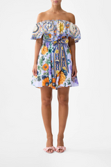 Shoulder Frill Short Dress