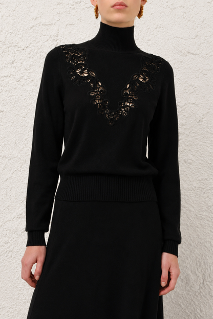 Valiant Merino Lace Turtleneck