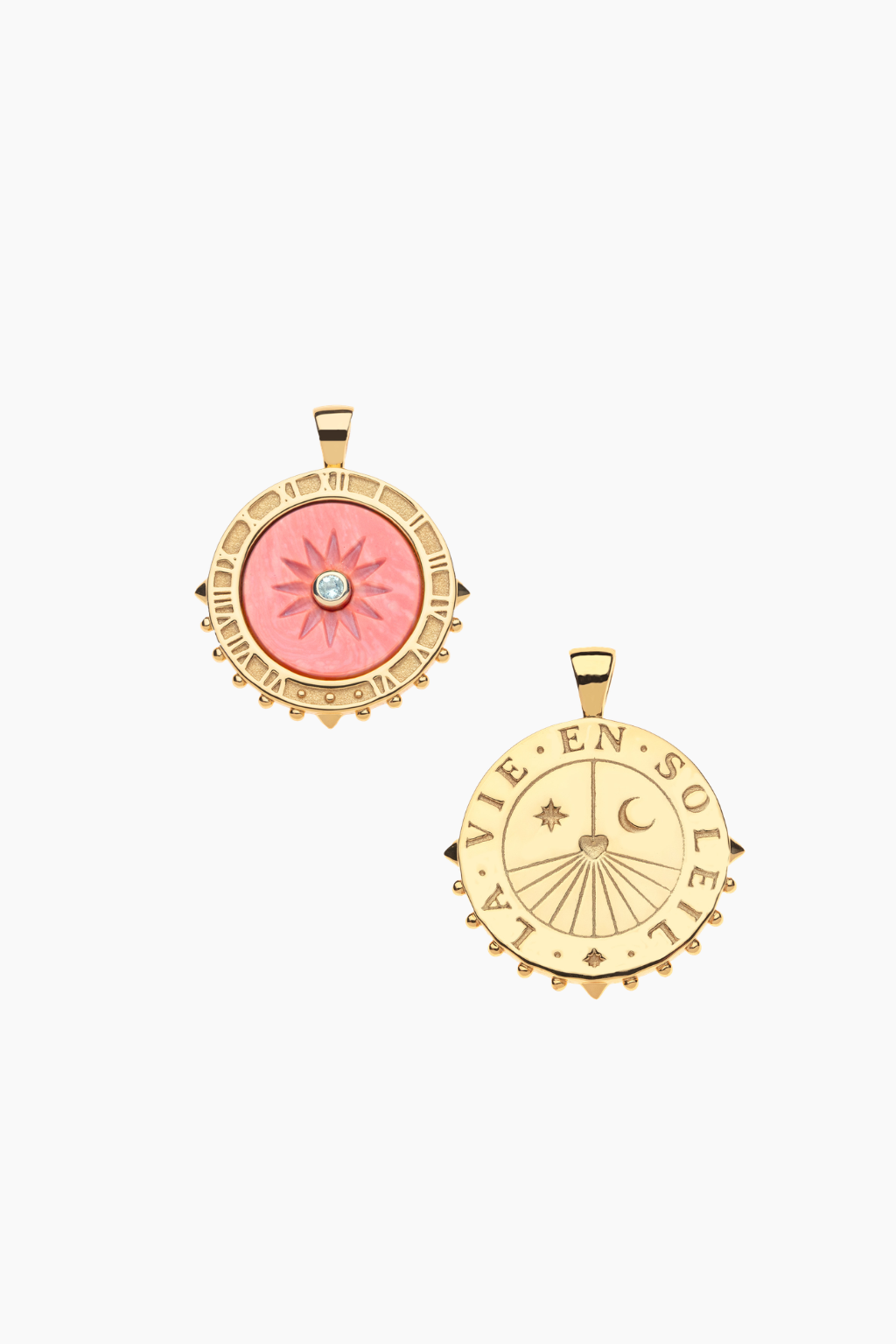 FOREVER La Vie En Soleil Carved Coral Stone Pendant Necklace
