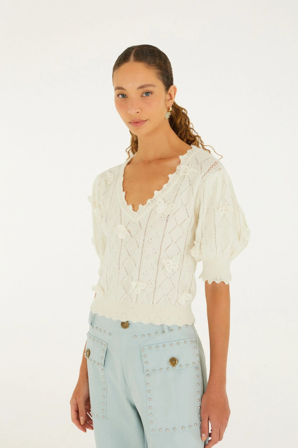 Richelieu Butterflies Knit Top