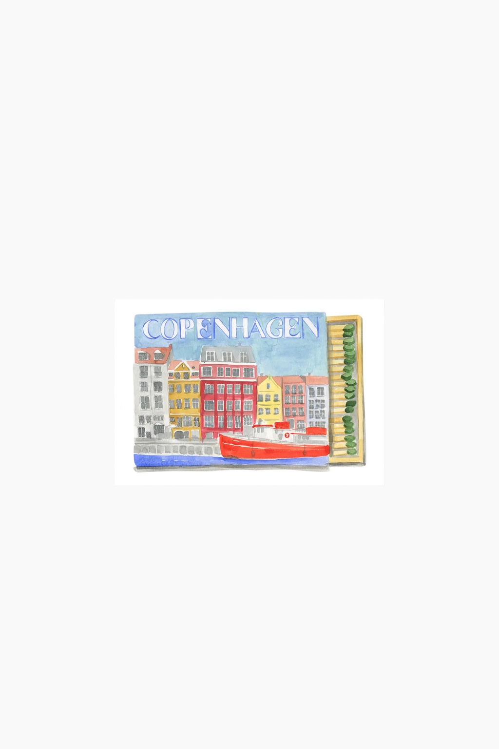 7" x 5" Watercolor Souvenir Matchbook Prints - Copenhagan