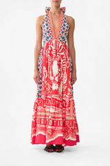 Ruffle Hem Halter Dress
