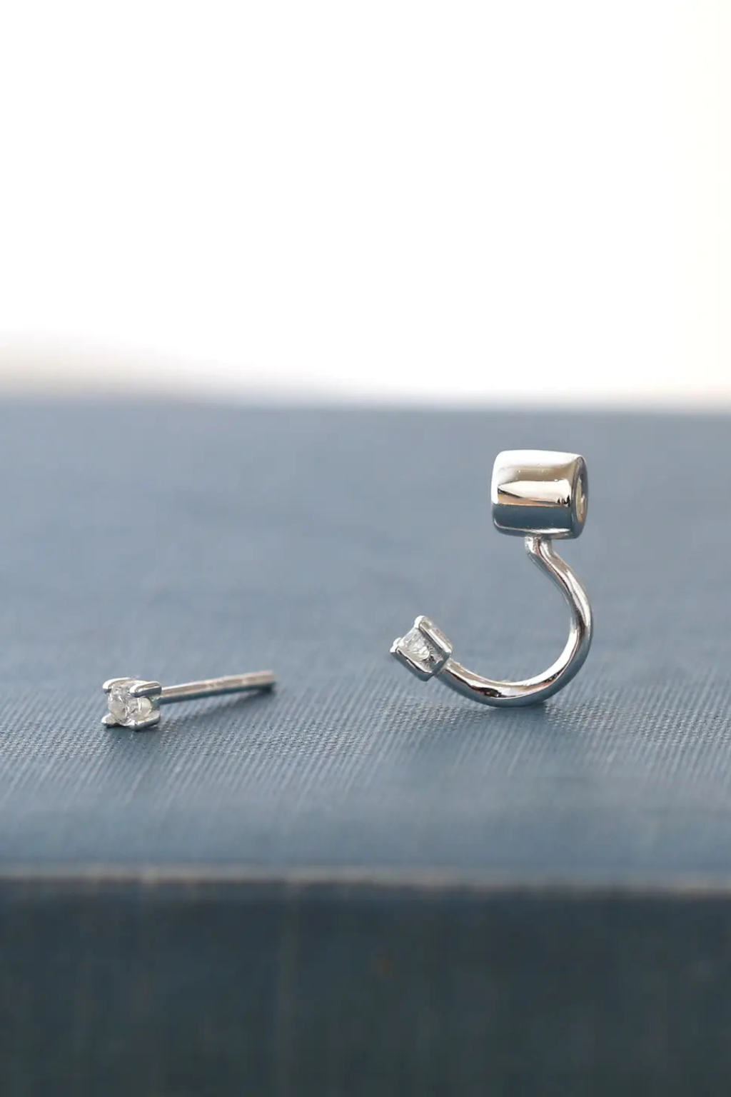 Petite Crystal Arc Earring Jackets -  Sterling Silver
