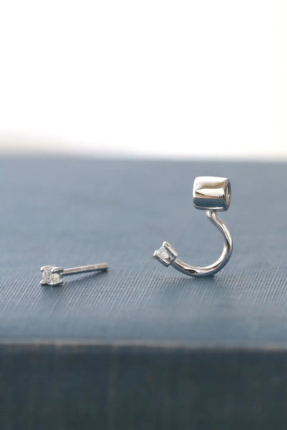 Petite Crystal Arc Earring Jackets -  Sterling Silver