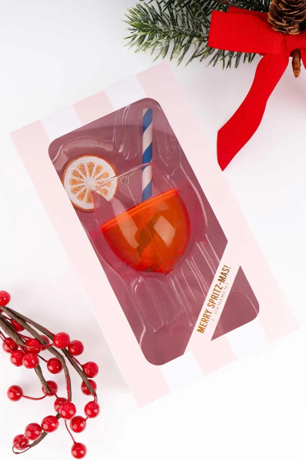 Aperol Spritz Cocktail Glass Christmas Ornament