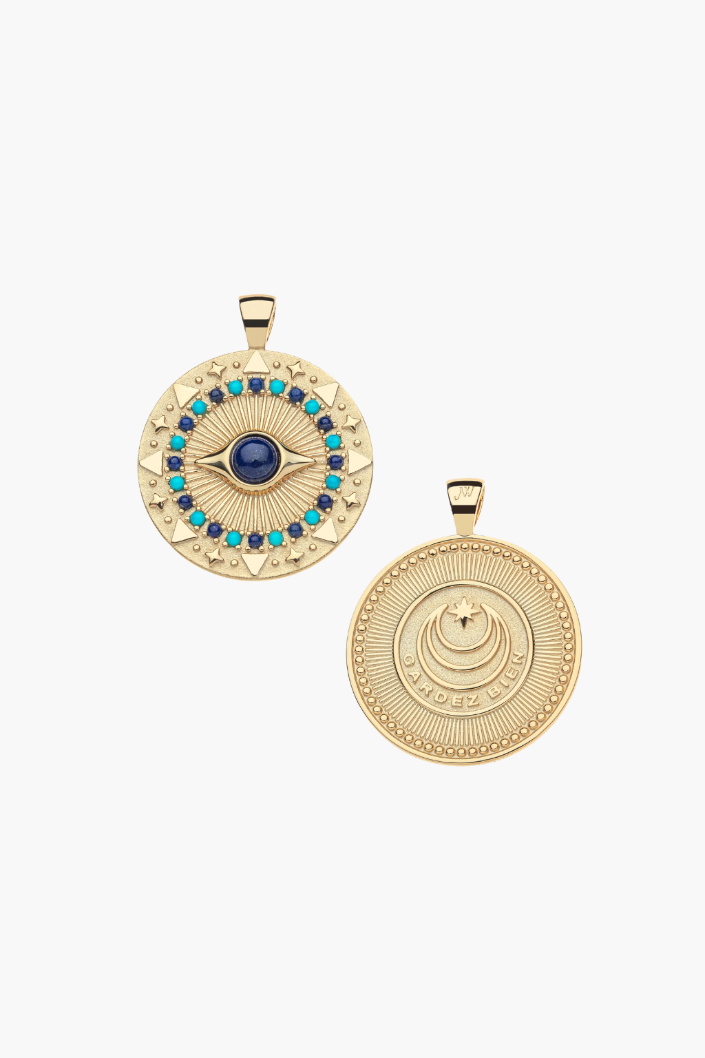 PROTECT Gleaming Eye Pendant Coin Necklace
