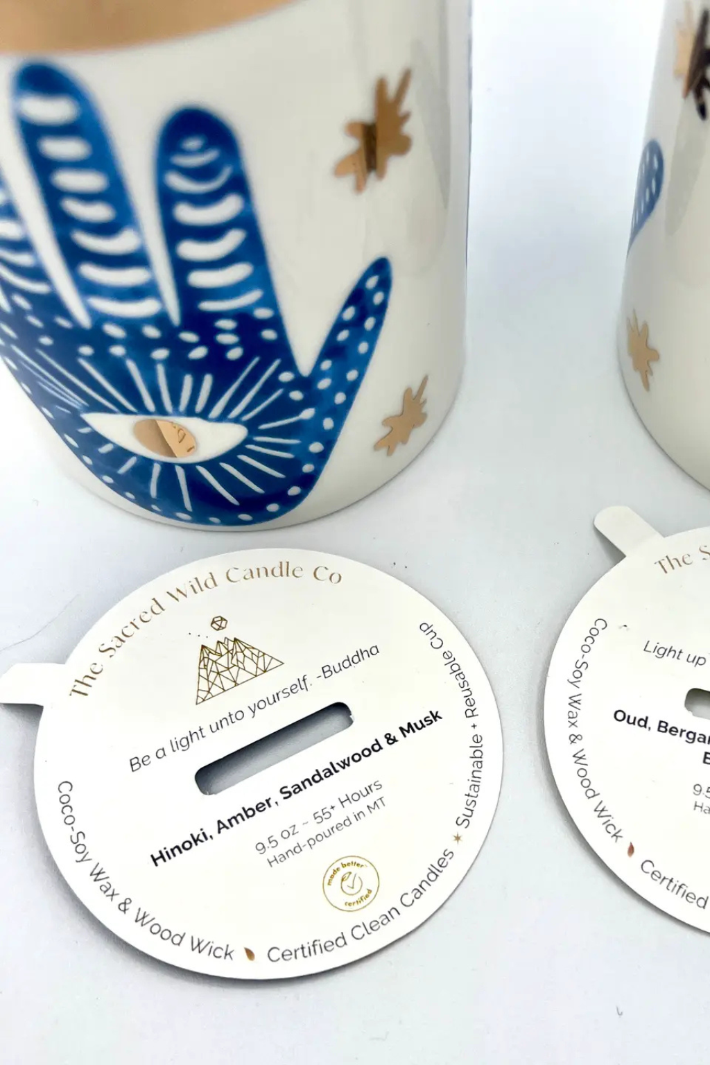 Ceramic Hamsa Candle