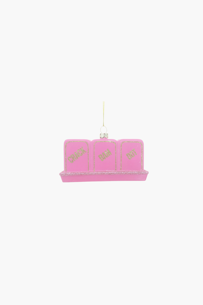 Mahjong Tile Hand-painted Glass Christmas Ornament