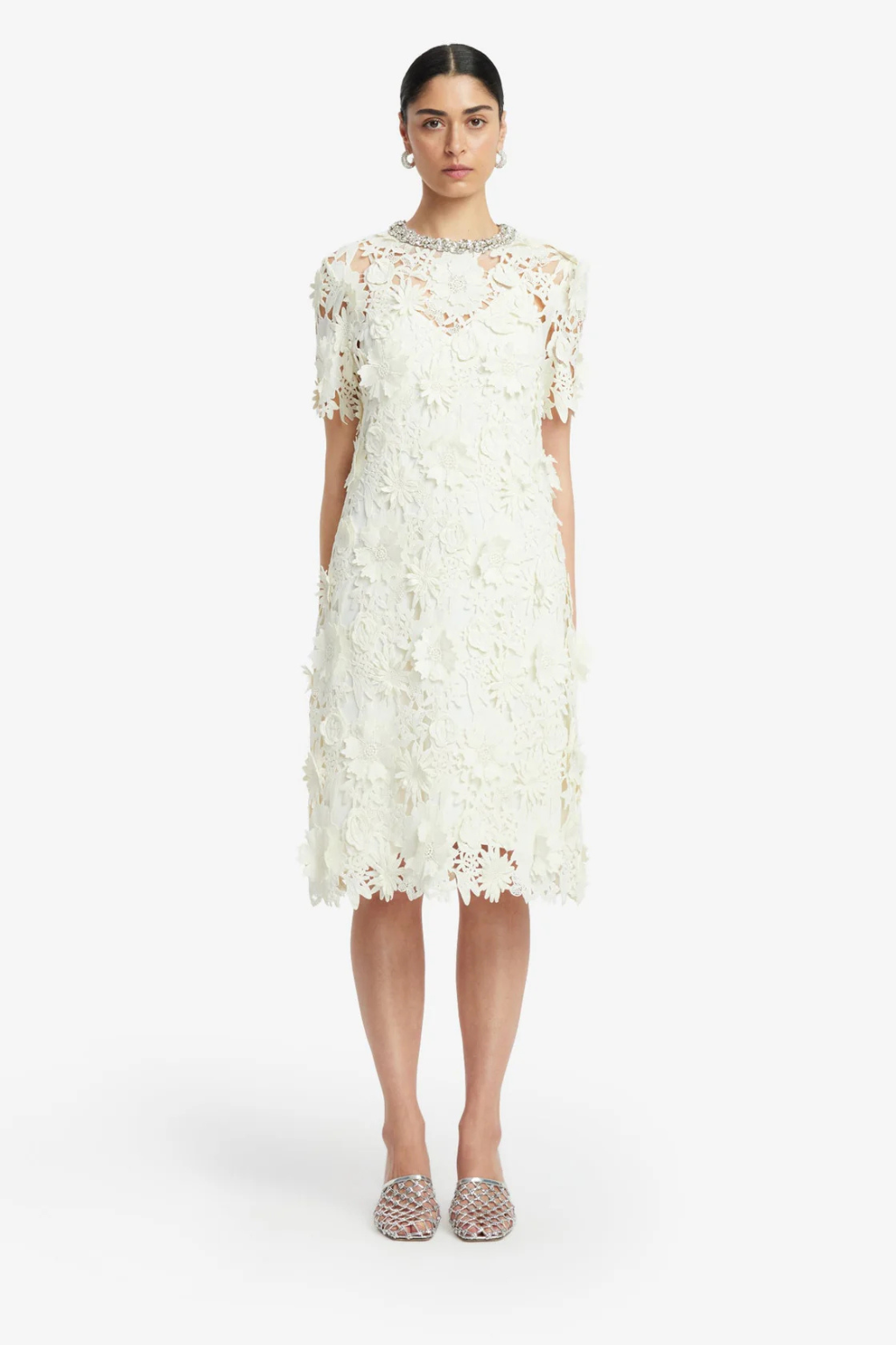 Sheridan Embellished Lace Midi Dress