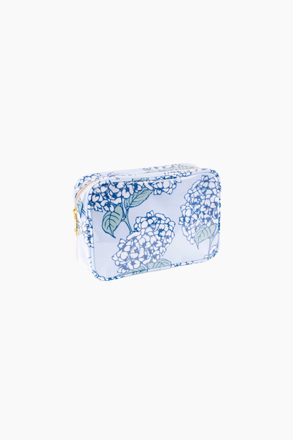 Hydrangea Clear Coated Rectangular Cosmetic Case