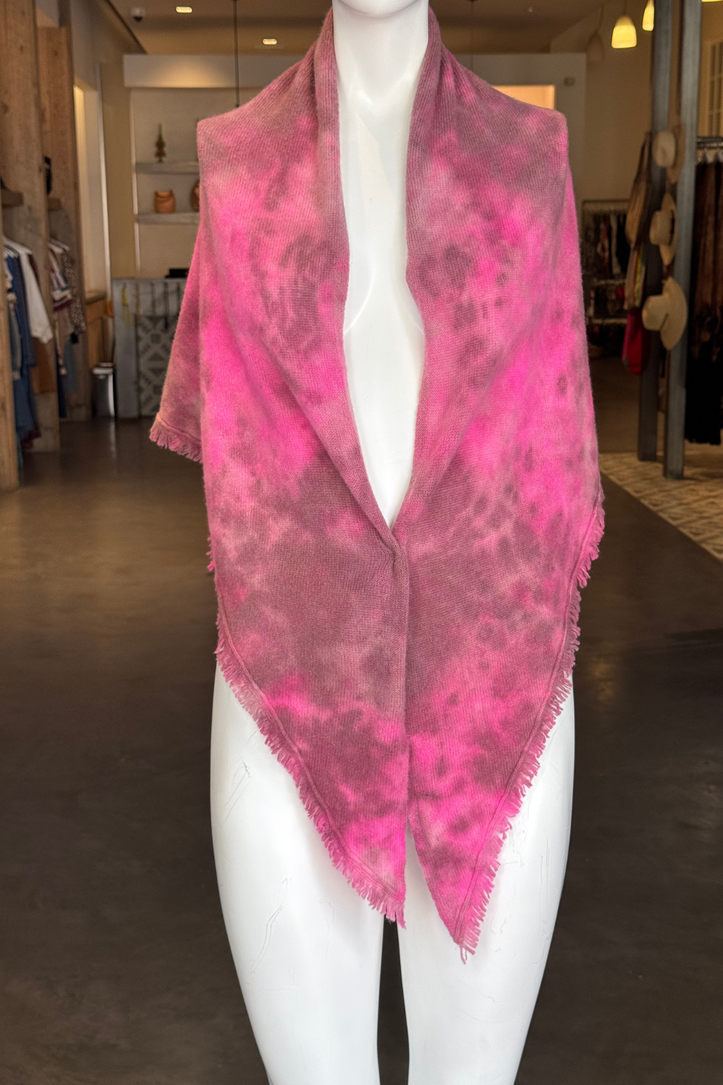 Rosalie Wool Fringe Triangle Scarf