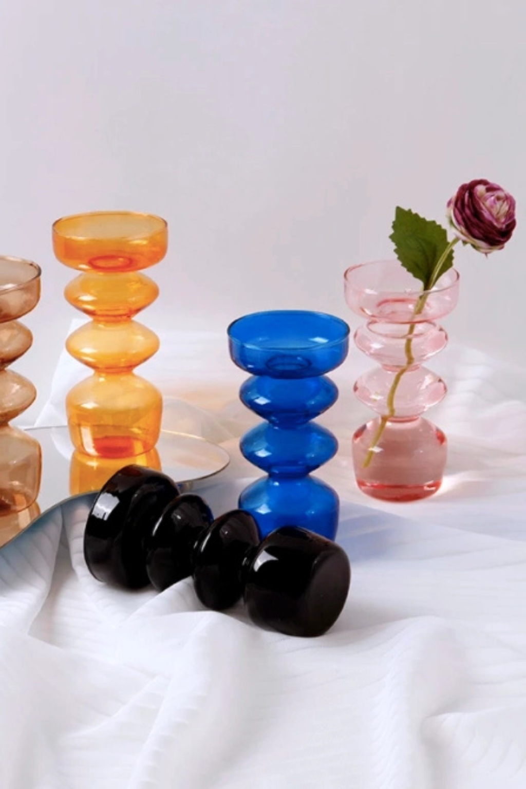 Glass Taper Candlestick Holder