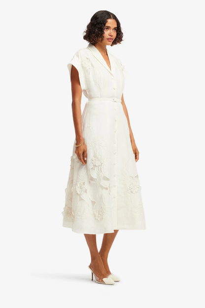 Aubrey Applique Midi Shirt Dress