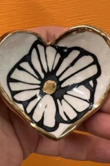 Handmade Floral Heartshaped Ceramic Catchall