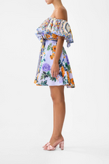 Shoulder Frill Short Dress