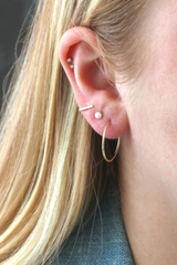 Bar Flat Back 14k Single Earring