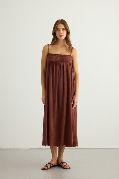 Kaya Smocked Maxi Dress