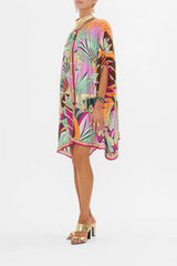 Button Through Batwing Short Kaftan