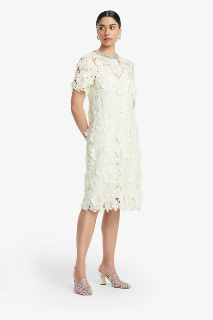 Sheridan Embellished Lace Midi Dress