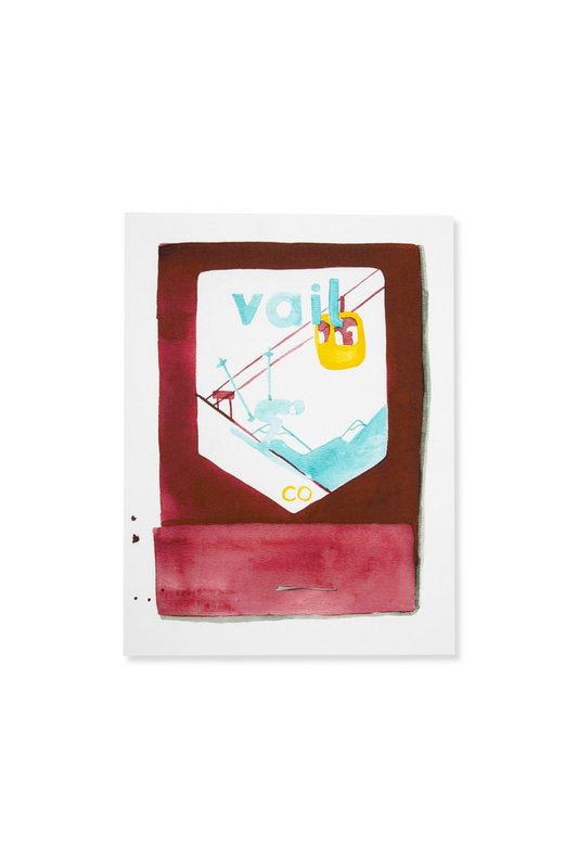 5" X 7" Watercolor Souvenir Matchbook Prints - Vail