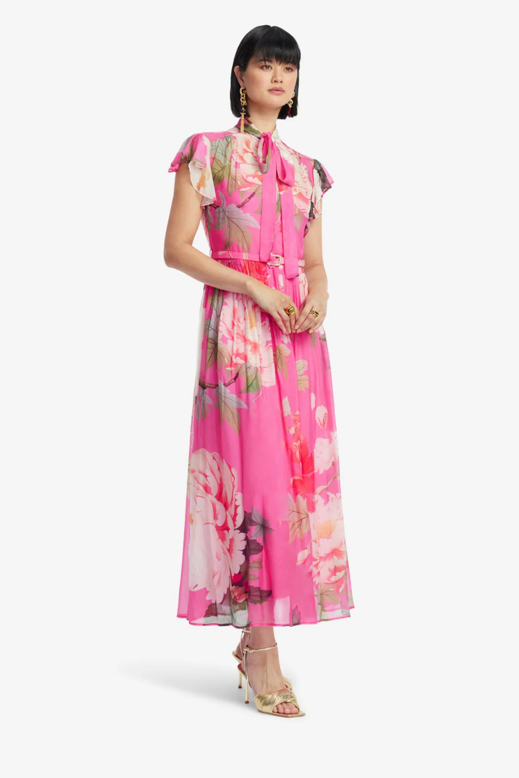 Grace Flutter Sleeve Midi Dress