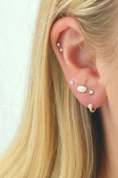 Petite Crystal Arc Earring Jackets -  Sterling Silver