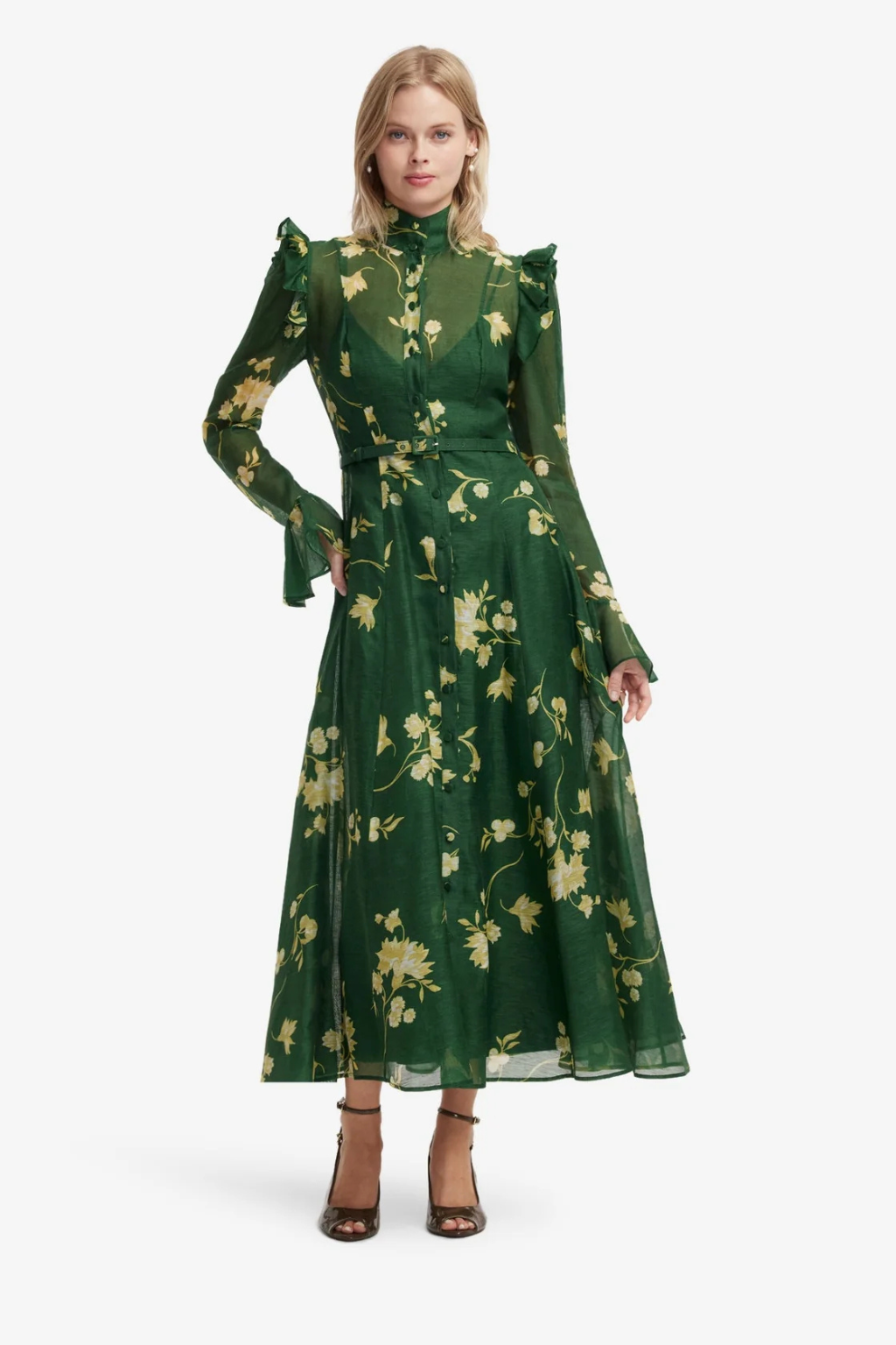 Katrina Butterfly Sleeve Midi Dress