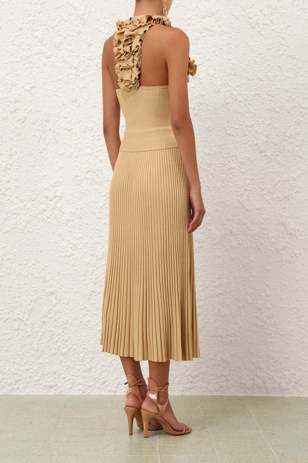 Luna Metallic Midi Skirt