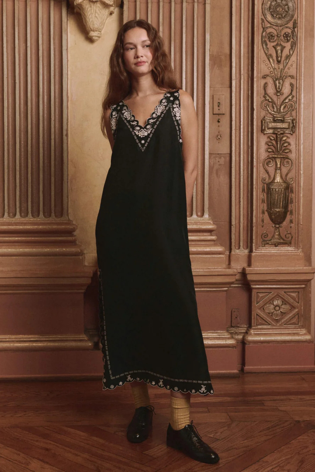 The Embroidered Floral Slip Dress