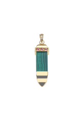 STRONG Malachite Carved Sun Ray Pendant Necklace