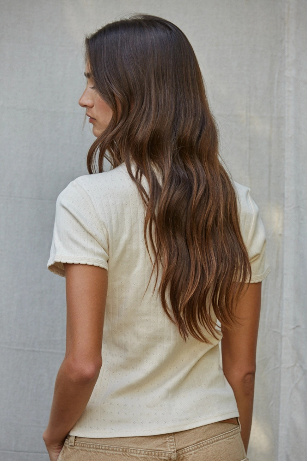 Pointelle Short Sleeve Tee