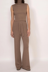 Rumi Ribbed Cashmere Blend Wide Leg Pants