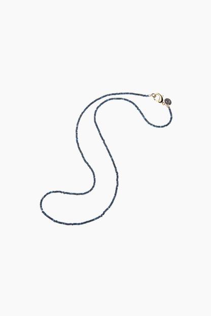 Double Wrap Diamond Cut Beaded Necklace in Kyanite