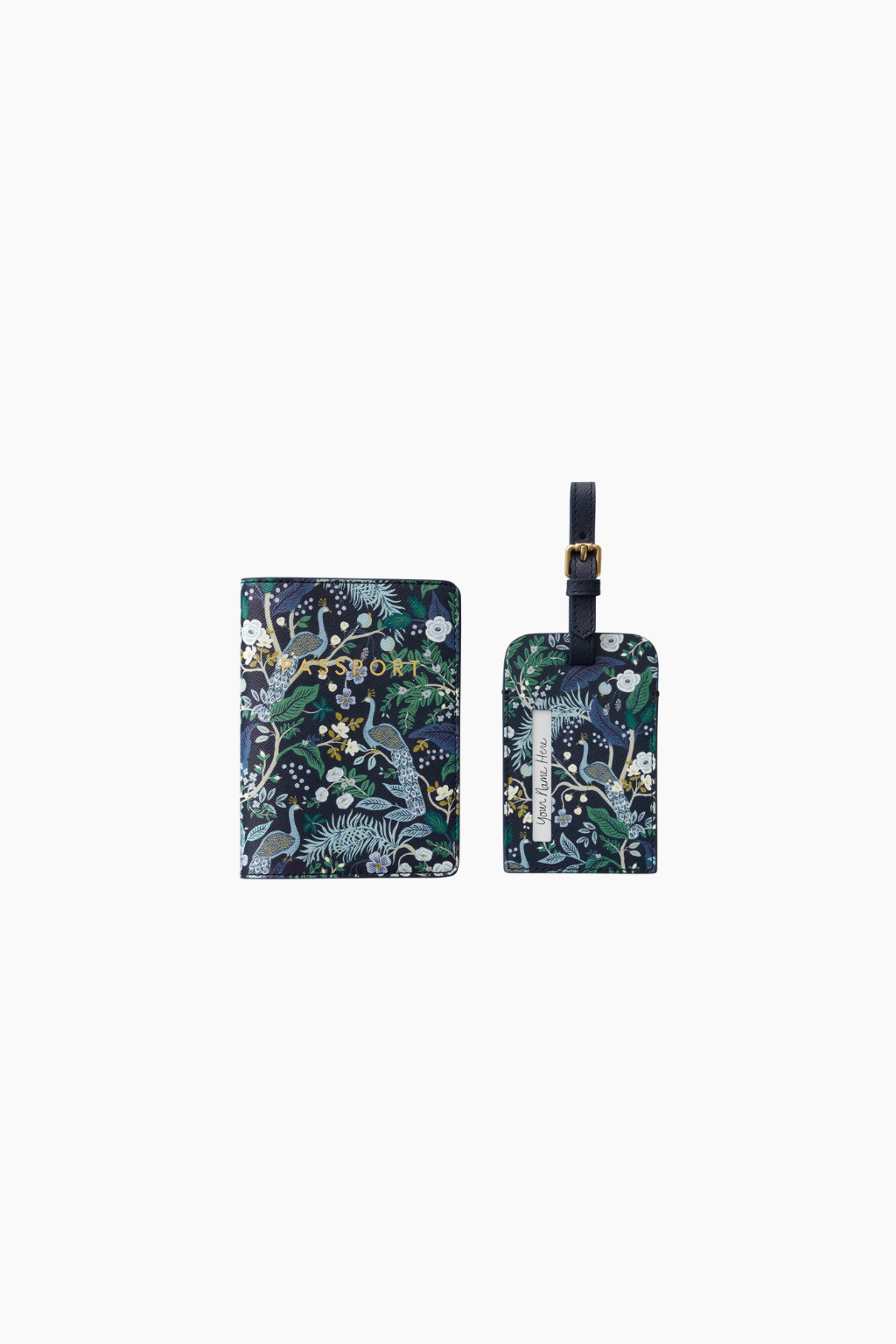 Peacock Passport and Luggage Tag Set