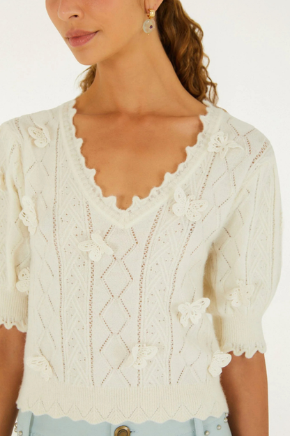 Richelieu Butterflies Knit Top