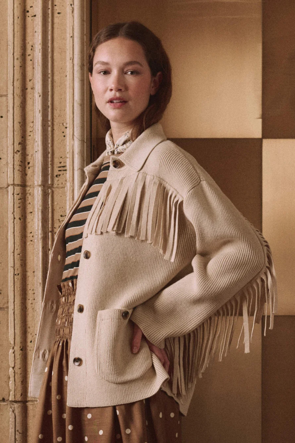 The Western Fringe Sweater Jacket.