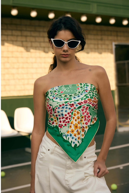 Garden Double Sided Silk Scarf