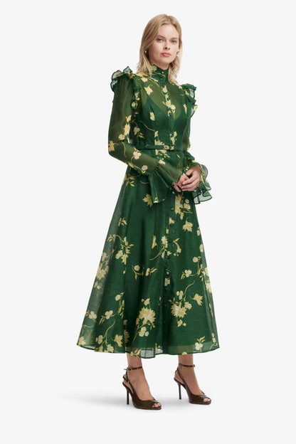 Katrina Butterfly Sleeve Midi Dress