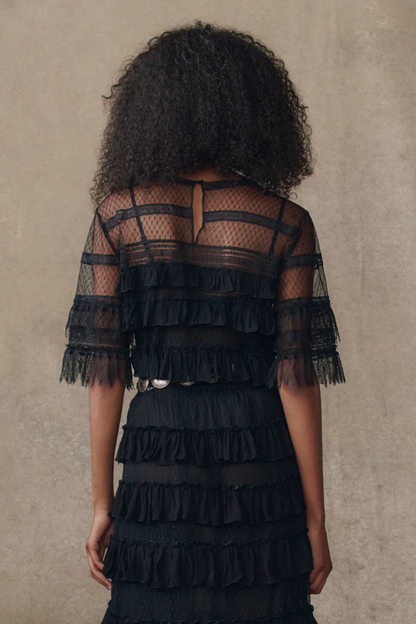 The Winter Mesh Flounce Top.