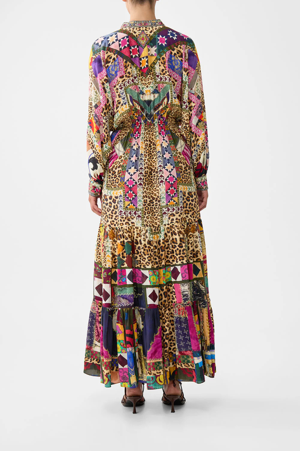 Tiered Waist Shirtdress with Waist Tie