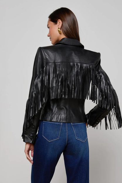 Vashti Fringed Leather Jacket