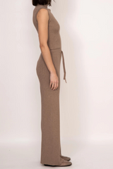 Rumi Ribbed Cashmere Blend Wide Leg Pants