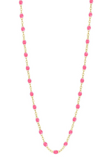 Classic Gigi Yellow Gold 16.5" Necklace - Pink