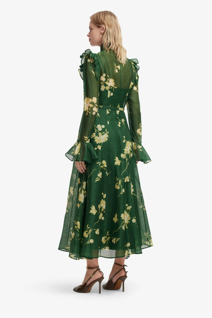 Katrina Butterfly Sleeve Midi Dress