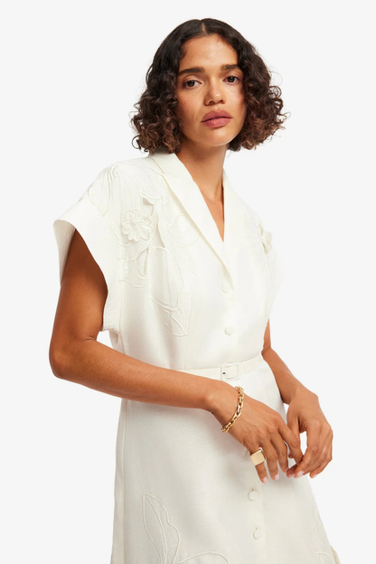 Aubrey Applique Midi Shirt Dress