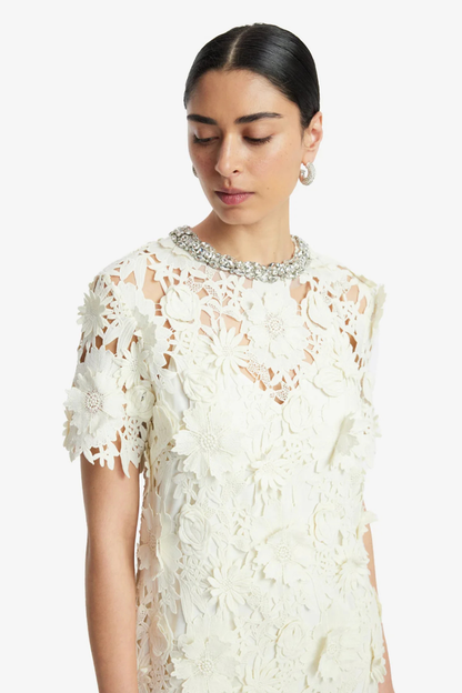 Sheridan Embellished Lace Midi Dress