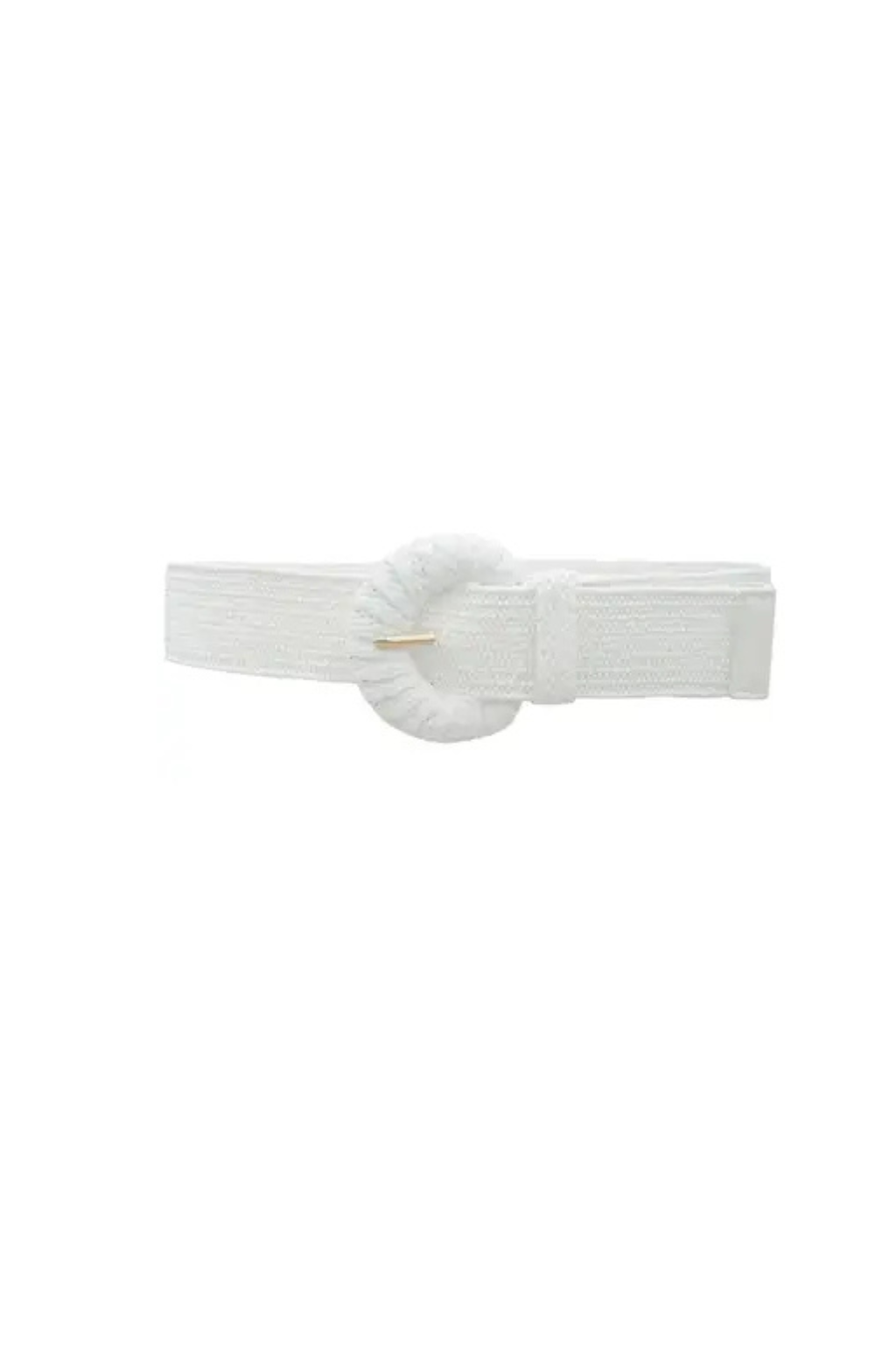 Neutrals Wrapped Halfmoon Buckle Raffia Belt